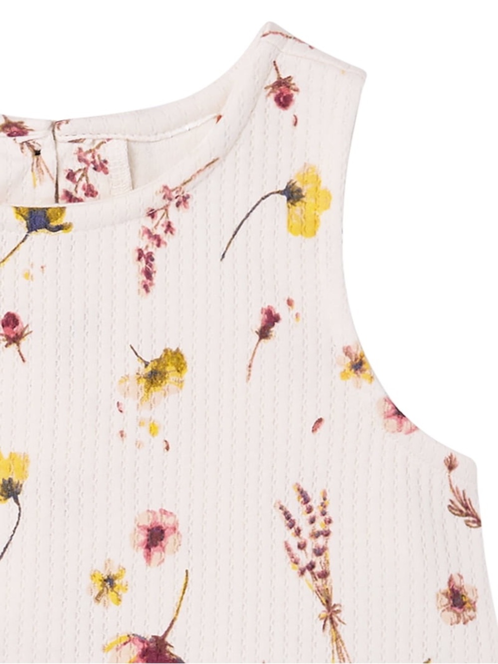 Toddler Cream Floral Ruffle Tank & Shorts Set - Picture 6 of 15